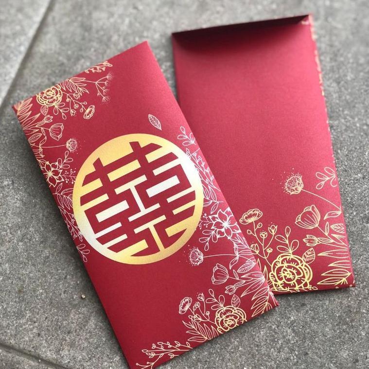 6 Pcs Angpao Sangjit Kertas Merah Premium Amplop Wedding Merah Angpau Wedding