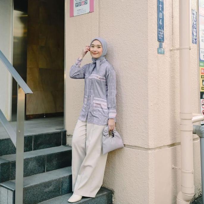 Mylady Hijab SERENA Shirt Mylady Hijab Kemeja Wanita Casual Formal Cantik Lilac