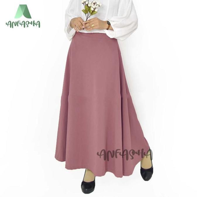 ROK WAFFLE LEBAR / Rok waffle lebar payung premium basic mode material waffle crap BY ANFASHA