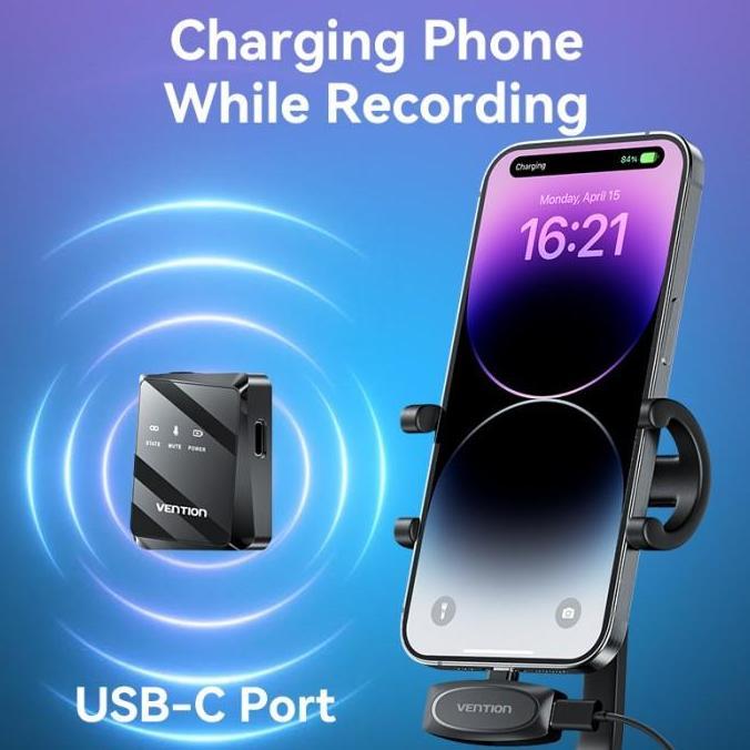 Vention Wireless Lavalier Microphone Mic Clip On For Live Streaming - NCB (TERBAIK) (TERBARU) (TERMU