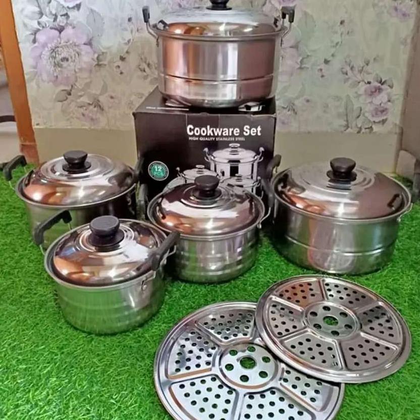 PANCI SET 5 PCS + STEAMER / PANCI SET STEAMER STAINLESS TEBAL / PANCI STEAMER 5 SUSUN