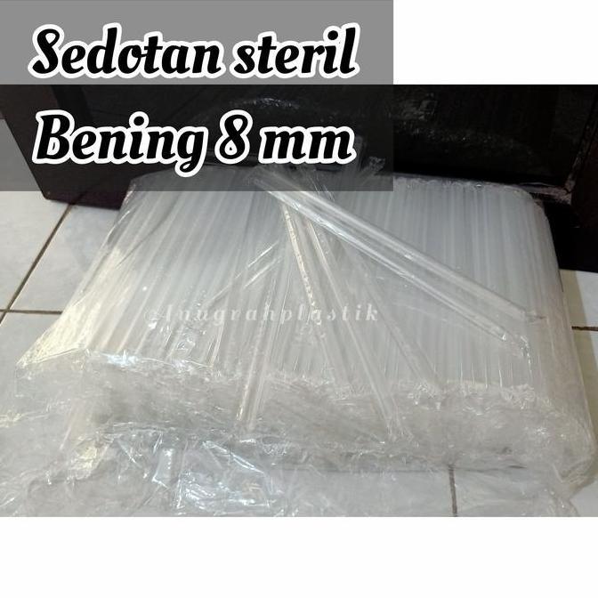Sedotan steril bening 8 mm/ Sedotan Boba/ pipet bubble bening 8mm