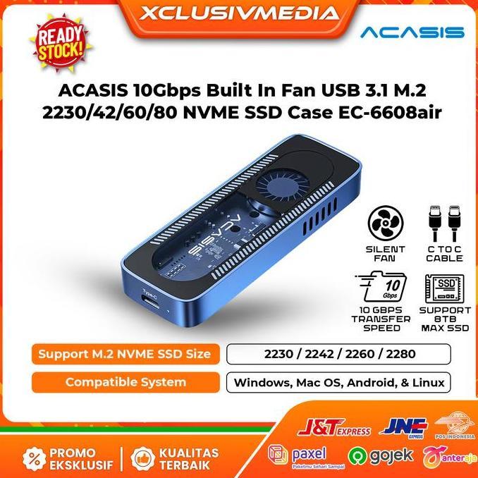 Acasis 10Gbps USB 3.1 M.2 NVMe SSD Enclosure Case EC-6608air