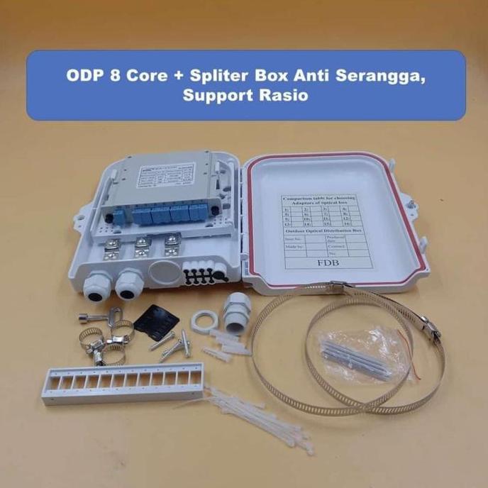 DF43 - Odp 8 Core Lengkap Spliter 1:8 Box Adaptor SolidUPC