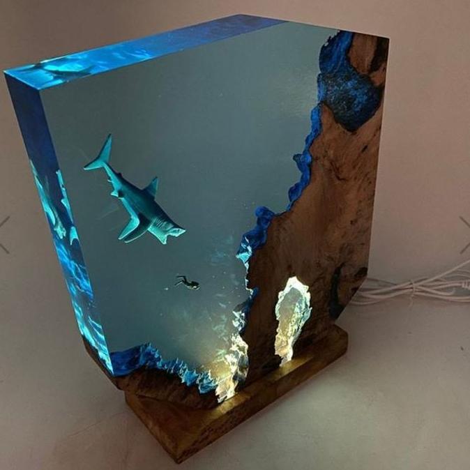 lampu tidur / hiasan lampu / lampu resin / ddekorasi resin / produk resin