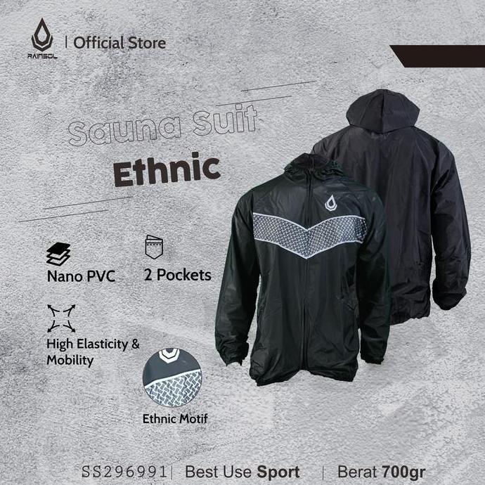 Rainsol Sauna Suit Ethnic | Baju Sauna | Jaket Sauna | Setelan Sauna