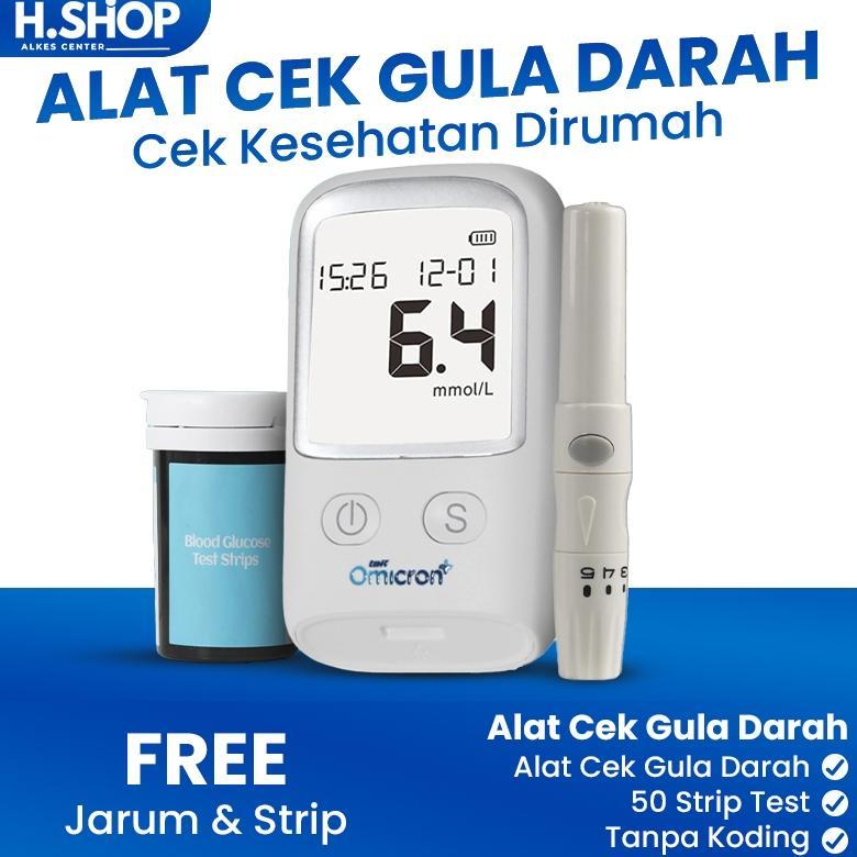Ready TaffOmicron Alat Cek Gula Darah / Alat Cek Gula Darah Lengkap / Alat Tes Gula Darah Digital / 