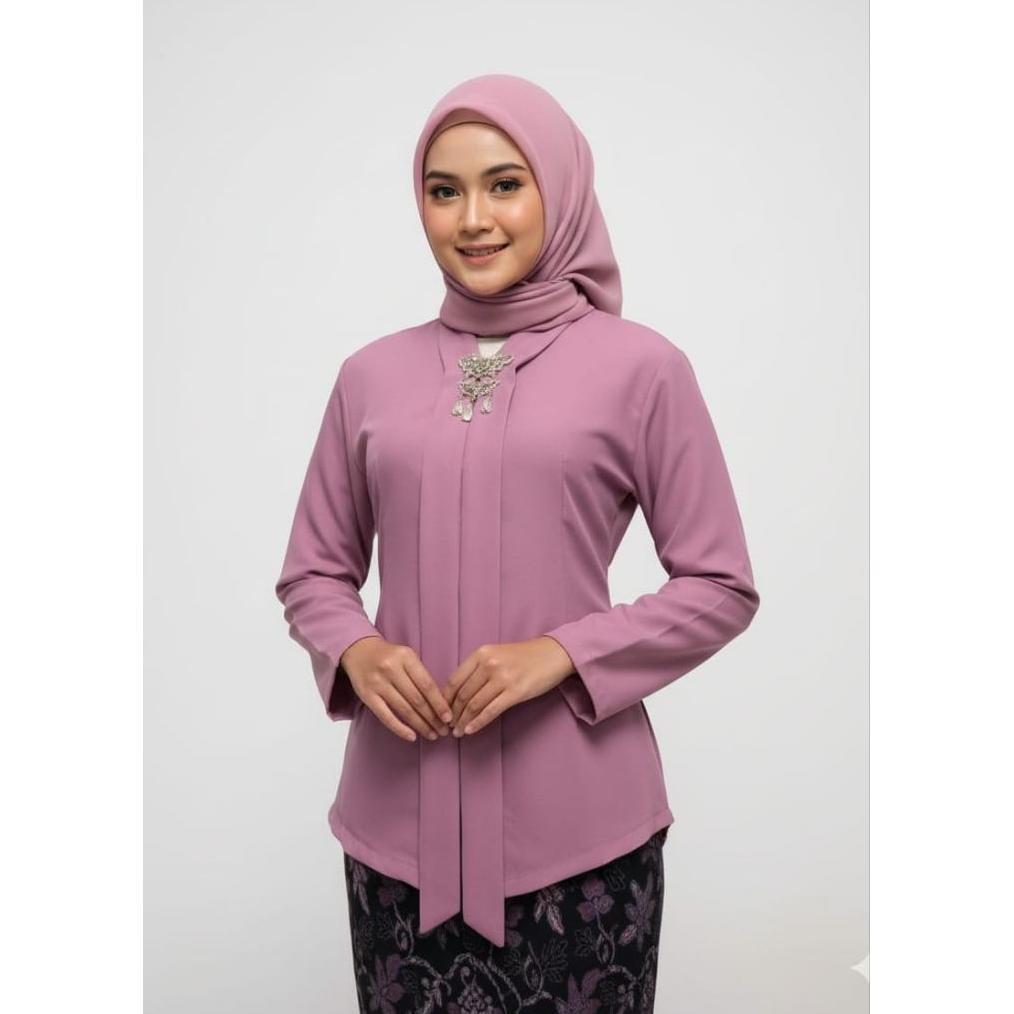 TERBARU Zahrah Gallery - Kebaya Kartini Modern Polos Bahan Katun Premium/Kebaya Kartini Modern