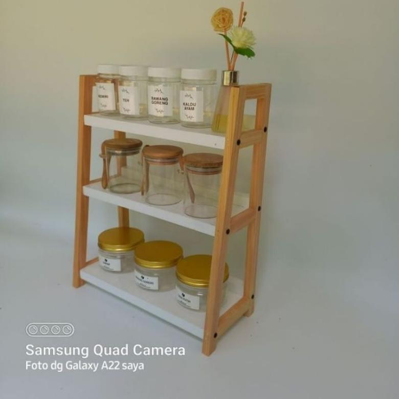 big sale rak bumbu susun 3 rak serbaguna kayu bumbu toples