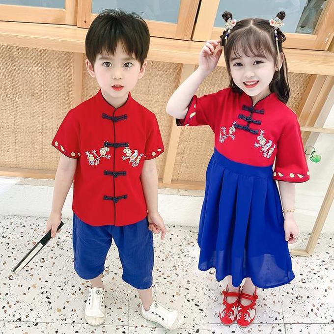 Murah  Fairyland Qipao Cheongsam Couple Setelan Anak Laki Dress Anak Perempuan Imlek Chinese New Yea