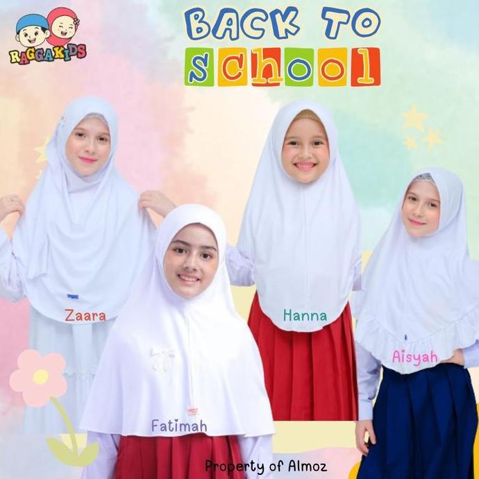 Grosir Raggakids Kerudung Sekolah Putih - Jilbab Anak Tk Sd Smp Muslim