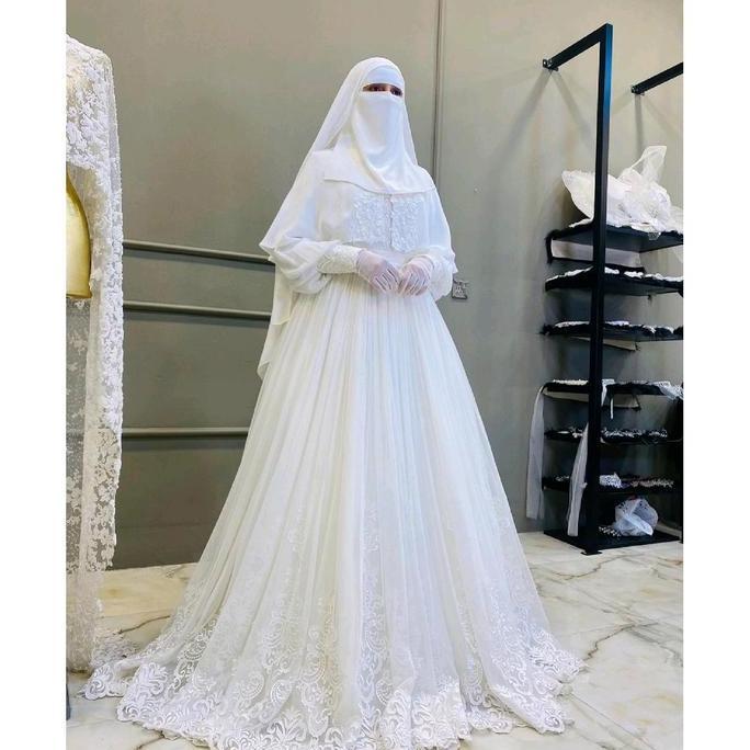 GAUN AKAD TURKI SYARI MUSLIMAH BERCADAR FULL SET GAUN,JILBAB,VEIL,CADAR