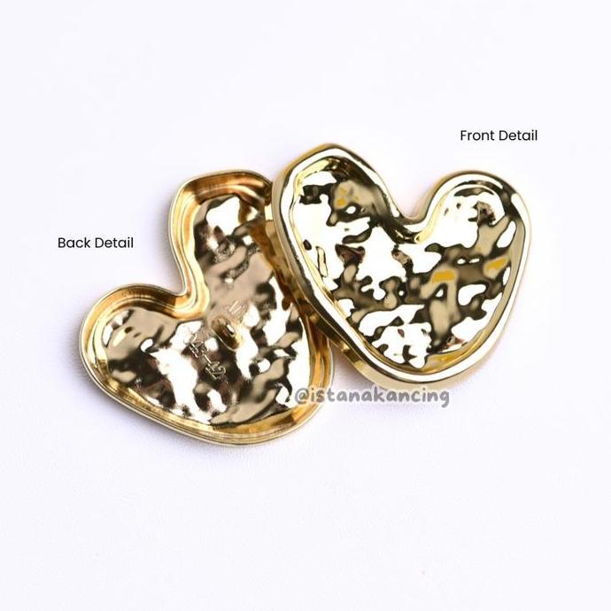 DB281 - Kancing Jamur Lydia Heart | Aksesoris Kancing Besar 45mm Unik Mewah Premium Button | Istana 
