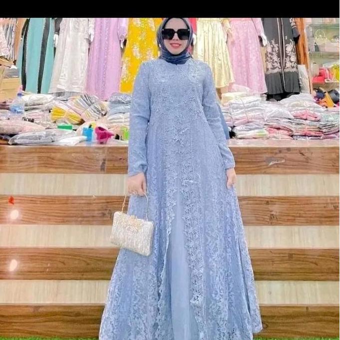 gamis modern-gamis brukat-hawa dress premium-gamis Pesta-Kebaya premium Hh Kebaya Tile Muslim Panjan