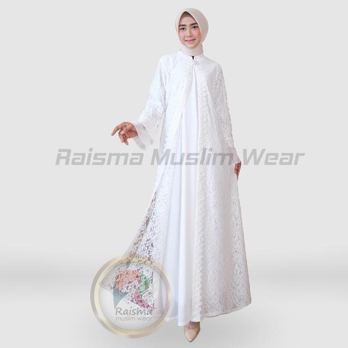 Raisma - Ricca Gamis Hitam Wanita Motif Full Brokat Dress Wanita Muslim Terbaru