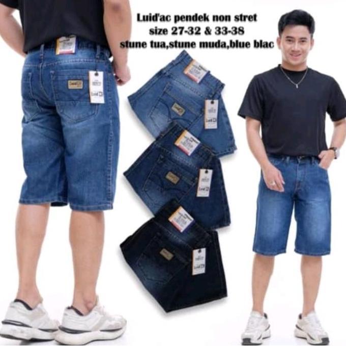 DA38 - celana pendek fashion pria distro jeans denim merk NEW LQIS size 27-38
