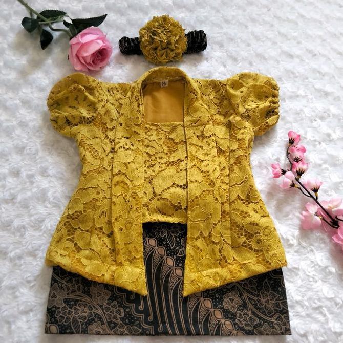 Disc Kebaya Bayi / Kebaya Anak / Kutubaru Anak Hijau Lemon