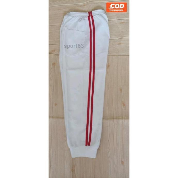 DF111 >> Celana training putih Lis merah anak/celana training panjang anak/celana olahraga anak/cela