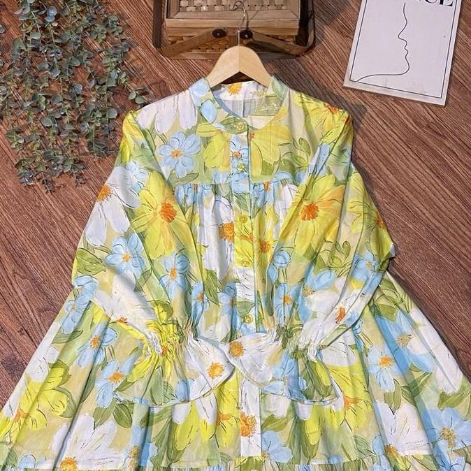 Haura Gamis Rayon Premium | Gamis Lengan Balon Muslim Dress