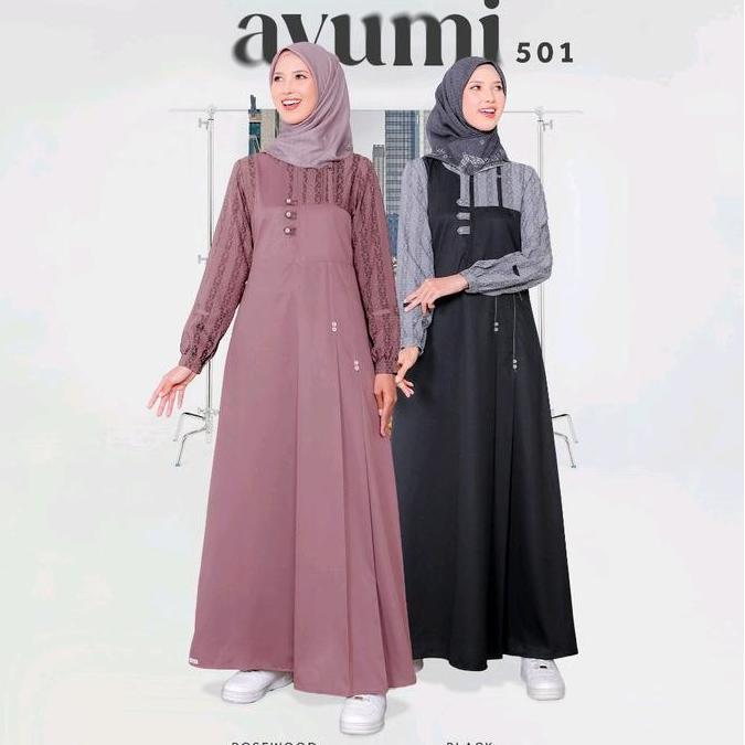 Gamis Ethica Terbaru Ayumi dan Ayumi 501 Dress Cantik Kekinian ala.Korea Muslim Wanita Syari muslima