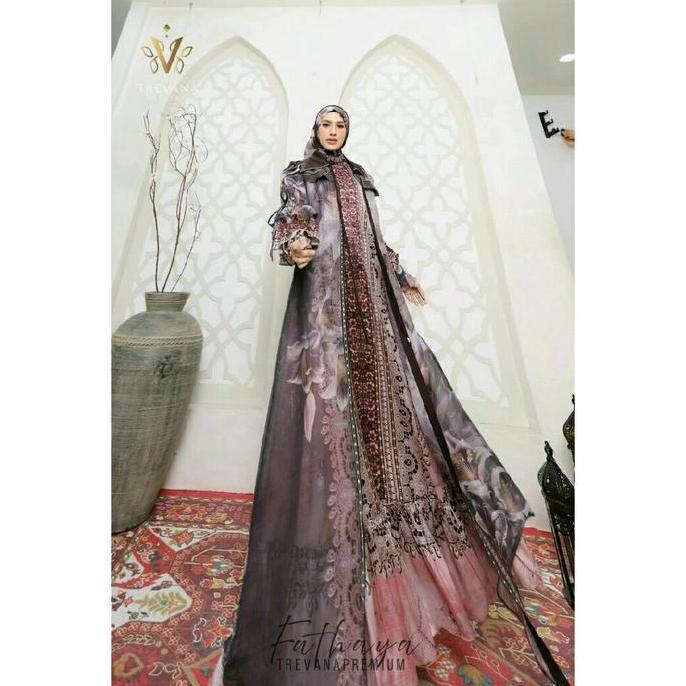 Gamis Fathaya Set Scarf 3in1 By Trevana Muslim Mewah