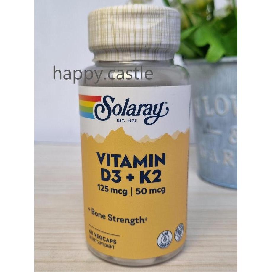 Solaray Vitamin D3 + K2 , Vitamin D3 5000 IU + K2
