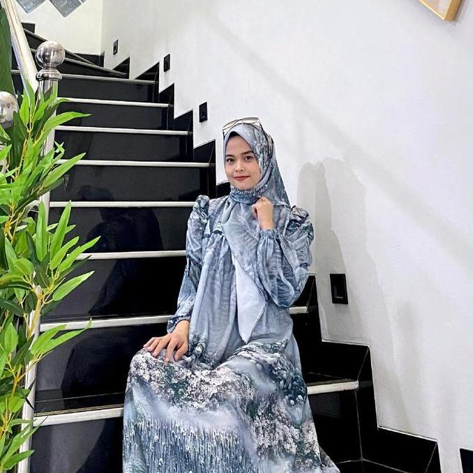 BILAL LUXURY - Gamis Motif Silk Sutra Premium Set Hijab/ Dress Kondangan Wanita Remaja Muslim Mewah
