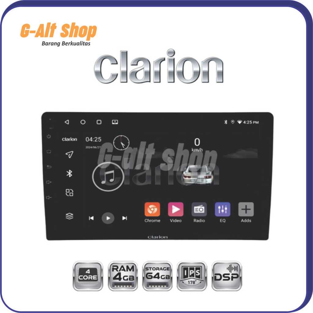CLARION GL-500 4/64 9 INCH Headunit Android DSP 2 Baru Original