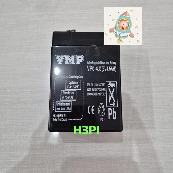 Ready Baterai Aki 6V 4.5Ah 4,5A Accu 6V ORIGINAL SMT POWER Aki Mobil Anak