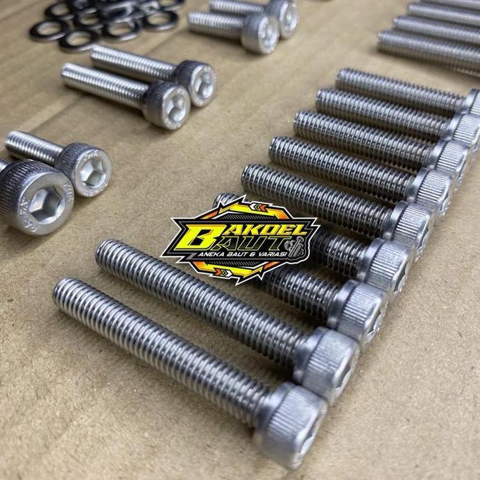 Baut L Blok Mesin SUPRA GTR 150 & SONIC 150R Fullset Crankcase Baut L Stainless Anti Karat 100% Stai