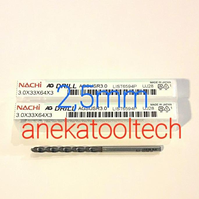 MATA BOR NACHI STAINLESS STEEL 2,5MM | MATA BOR AGSUSR 2,5MM NACHI UNTUK STAINLESS
