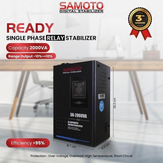 TERMURAH - SR-2000 / 2000VA 1Phase RELAY STABILIZER SAMOTO
