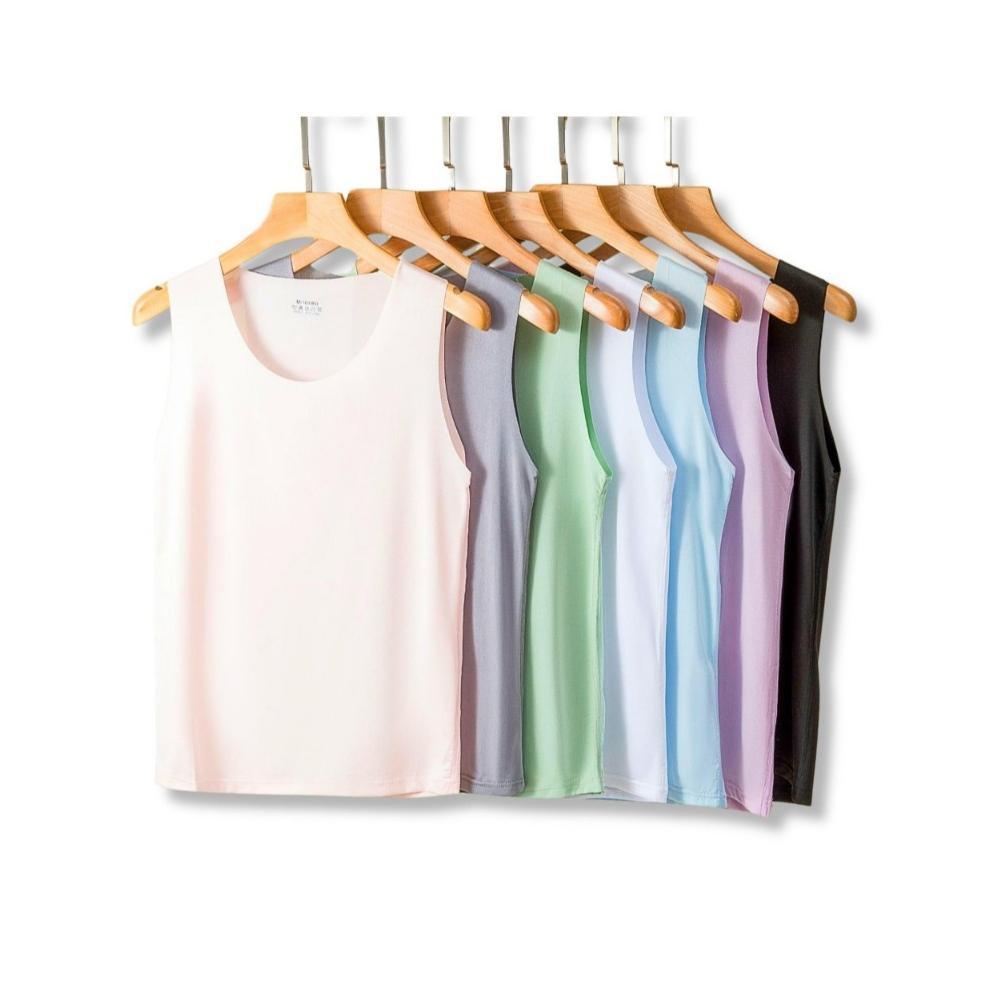 (EOSKW01) Kaos Dalam Tank Top Wanita Ice Silk Cool Melar Panjang Atasan