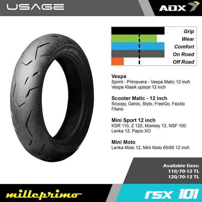 Ban Adx Milleprimo 130/70 ring 12