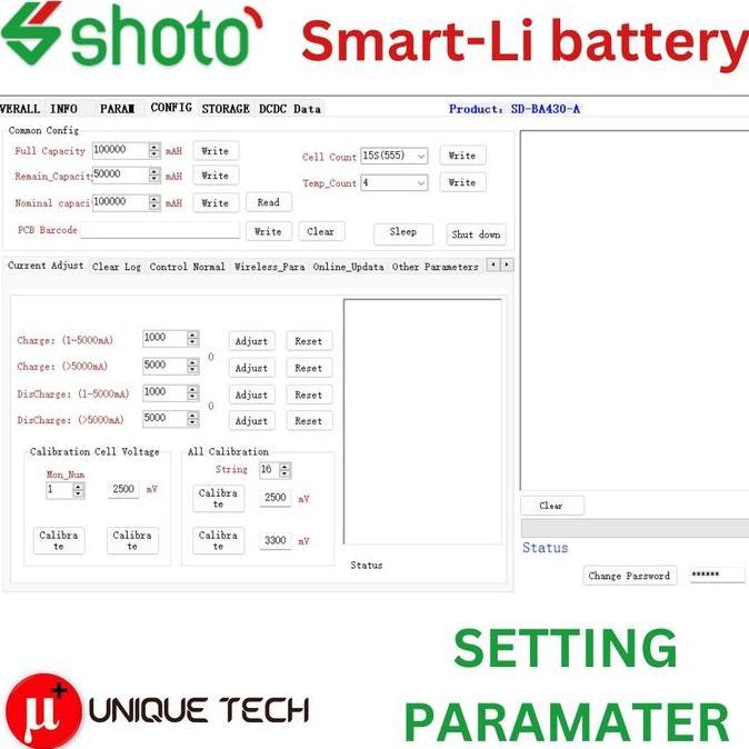 Shoto Smart Li Bms Plus Diagnose Software Cable Kabel Flash Disk Tool Sda10-48100  Sda10-48150 Sda10