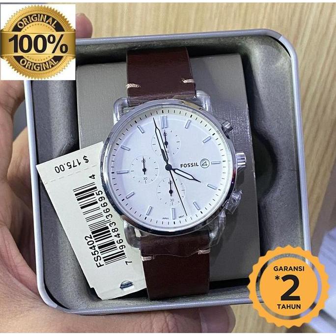 FS5402 The Commuter Chronograph Beige Dial Brown Original terlaris