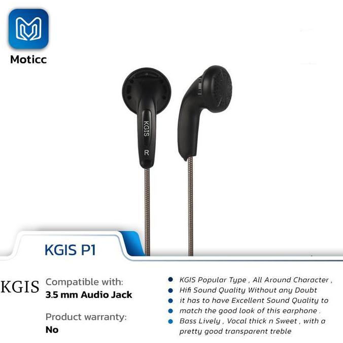 Diterium- Kgis P1 With Mic Hifi Sound Bass Earphone Durable Cable Headset