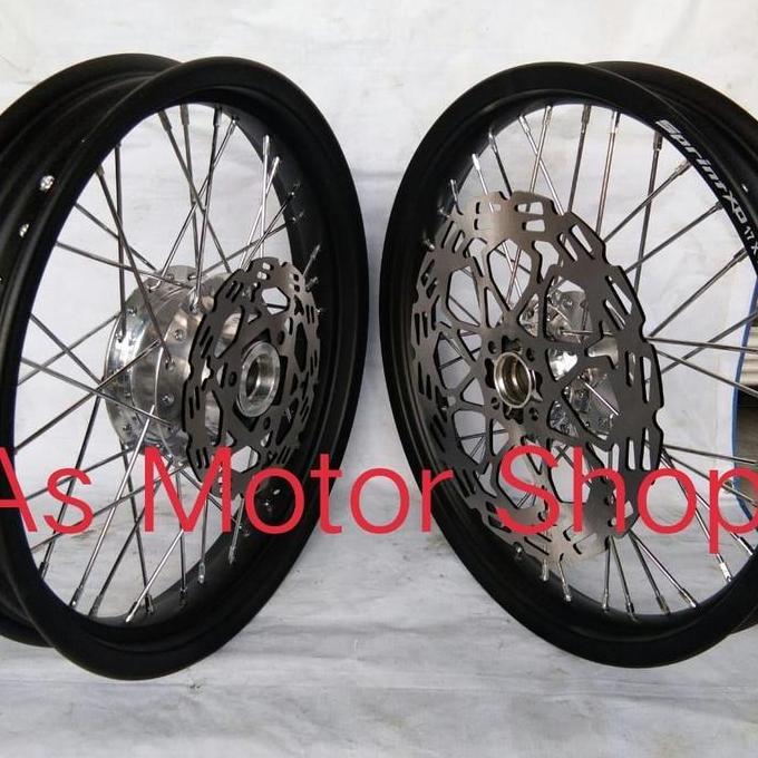 VELG SET TAPAK LEBAR 300 350 RING 17 TROMOL FREE CAKRAM SATRIA FU150