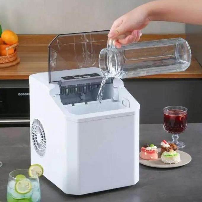 12kg alat es batu kristal Ice Maker Mesin Es Batu Kristal Otomatis Mini Portable Ice Maker 12kg 100W