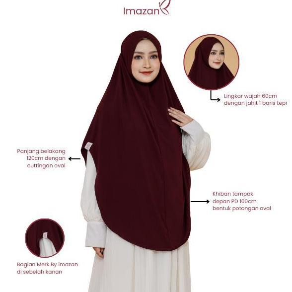 Newfhs- Imazan Hijab Syari Jersey Korea Non Pet Khimar Syari Haura Series Jilbab Instan Ukuran Stand