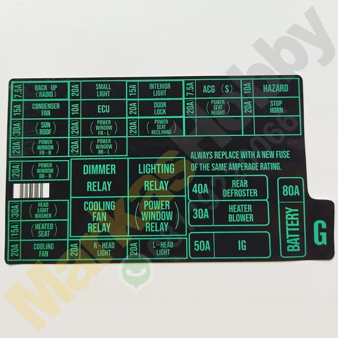 Stiker Honda Accord Maestro Fuse Box Sikring