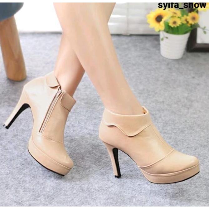 Premium Sepatu Boots Wanita Terbaru High Heels 10Cm -Korea Style Shoes