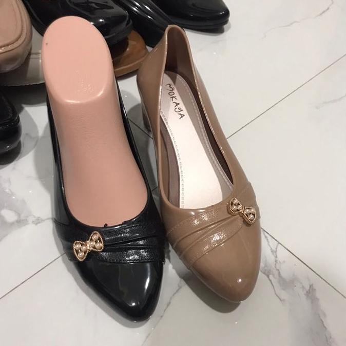 Discount Sepatu Karet Jelly Wanita Mokaya 2588 Pita Heels