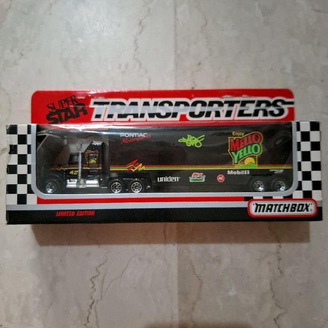 matchbox transporters kenworth aerodine low bed trailer mello yello 1991