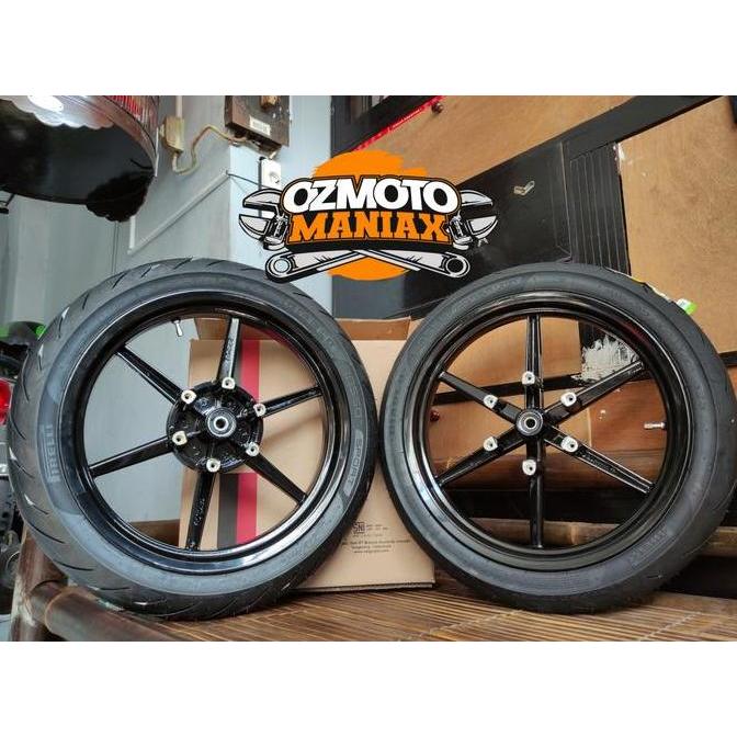 Wheel Set Velg V-Rossi Derik Ninja RR + Ban Pirelli Diablo Rosso Sport