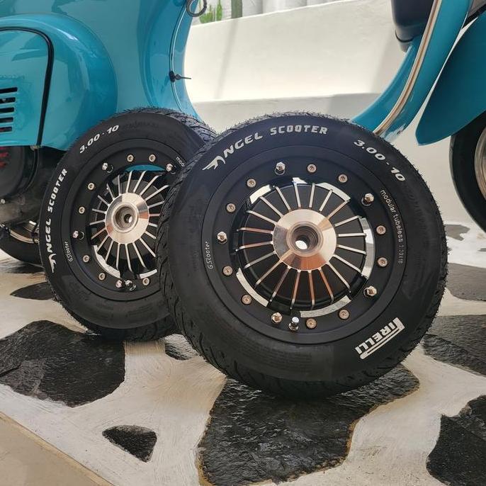 Paket Velg Modular Ban Tubeless Pirelli Ring 10 Set Tromol Vespa PTS