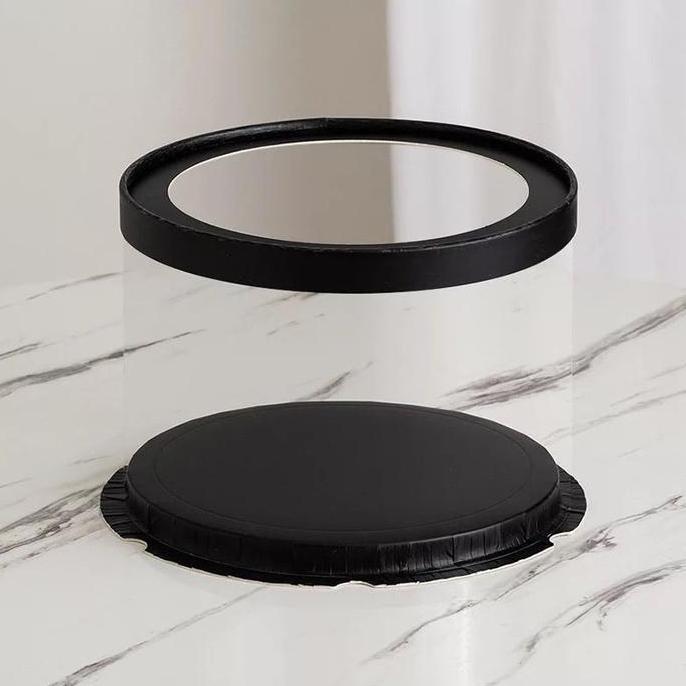 Siapkemas- Kotak Transparan Bulat Cake Box Mika Gift Box Mika Atap Transparan