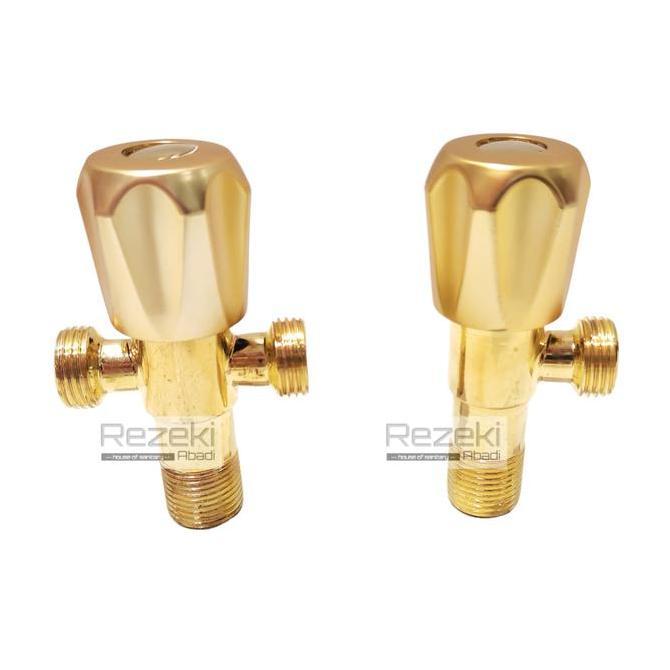 Stop Kran Stainless Antik Warna Gold - Stop Kran Wastafel Kloset