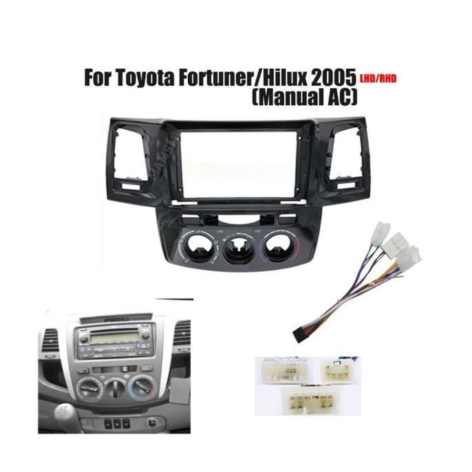 S_Net Frame Headunit Android 7 Inch / 9 Inch / 10 Inch Toyota Fortuner Vigo Hilux 2005 Manual Ac / A