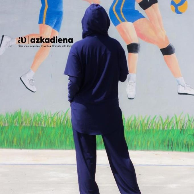 Setelan Jenita - Baju Olahraga Wanita Muslimah Syari, Set Sport Stylish & Nyaman, Bahan Jersey Zoya 